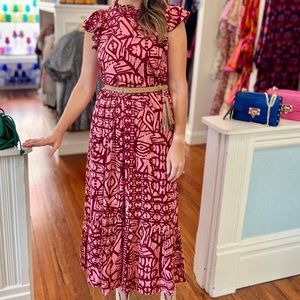 EUC Willa Story tiered midi dress, size XS